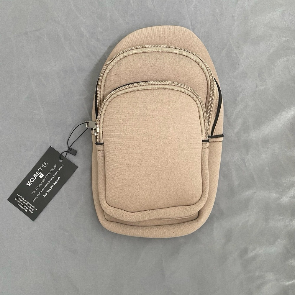 New‎ Shelly Sling Crossbody Bag by K-Carroll NWT Travel RFID Protection Beige